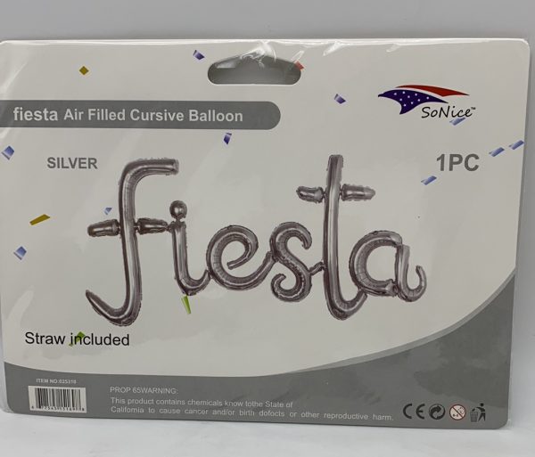 Cursive Balloon banner, Fiesta gold