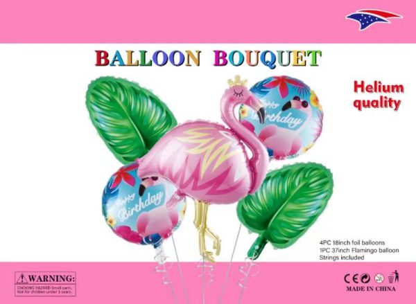 Themed Balloon Bouquet , Aloha Flamingo