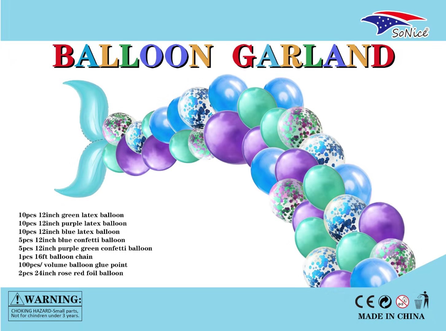 fish party balloon garland
