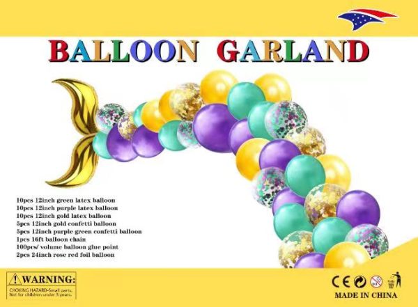 Themed Balloon Garland kit, Mermaid Gold