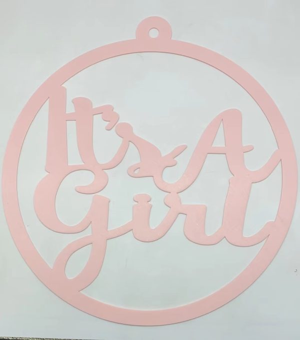 Acrylic Round Sign, Baby  Shower It's a Girl