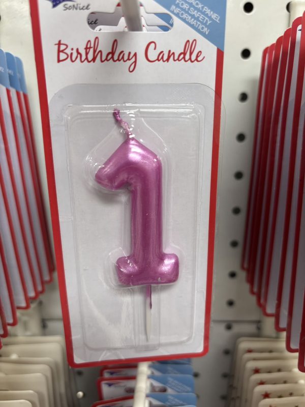 Metallic Birthday Number Candle 0 to 9 and ?