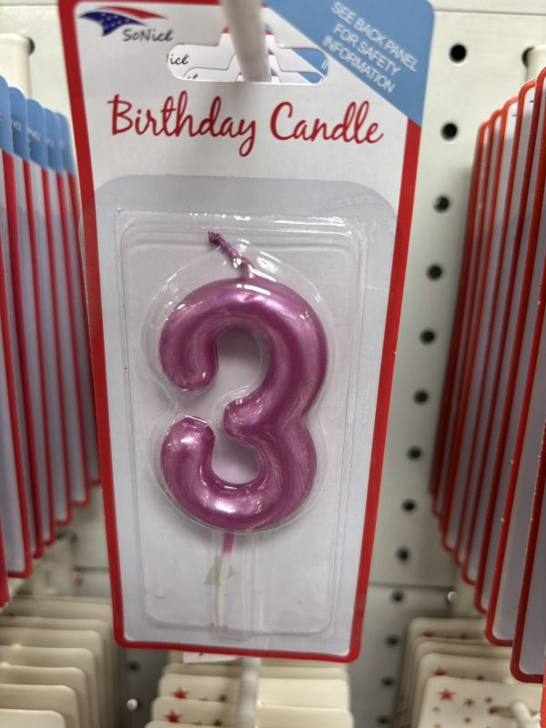 Metallic Birthday Number Candle 0 to 9 and ?