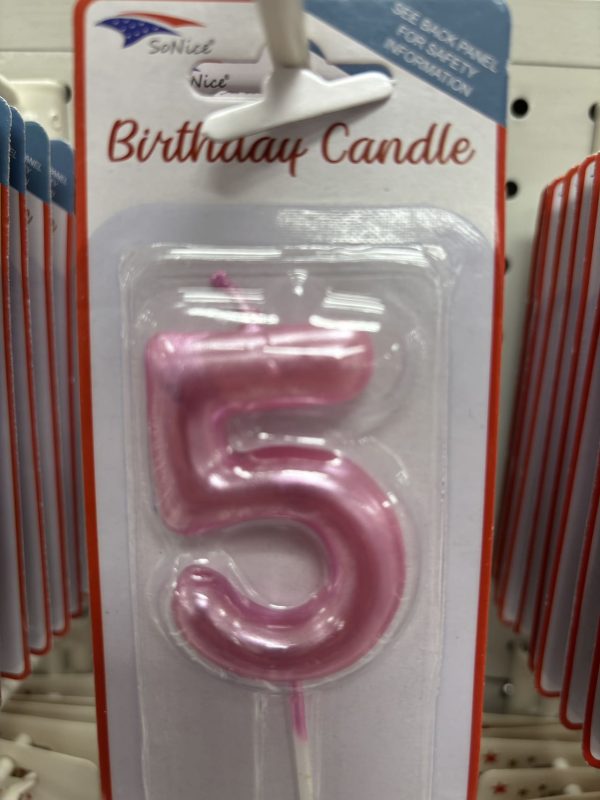 Metallic Birthday Number Candle 0 to 9 and ?