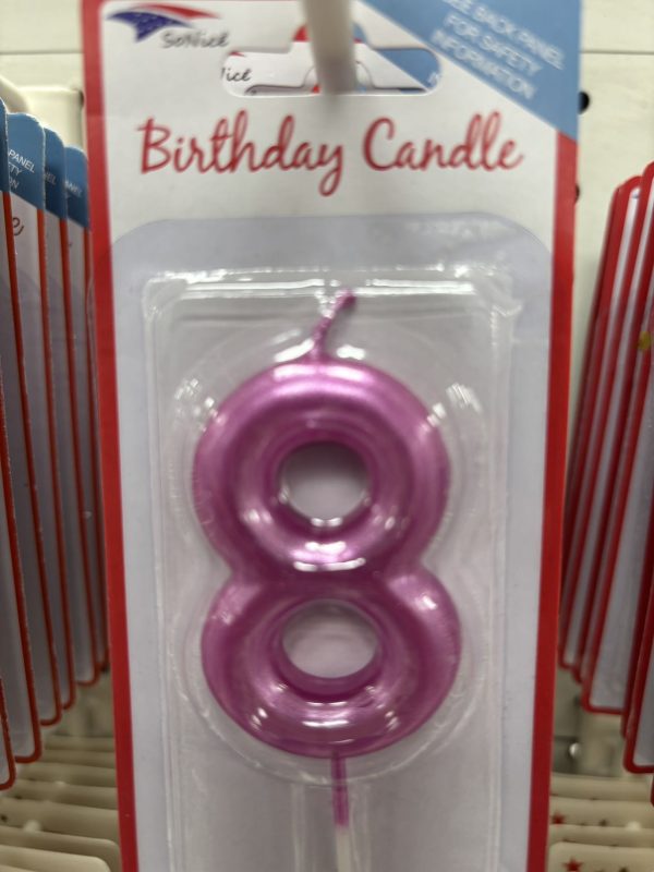 Metallic Birthday Number Candle 0 to 9 and ?