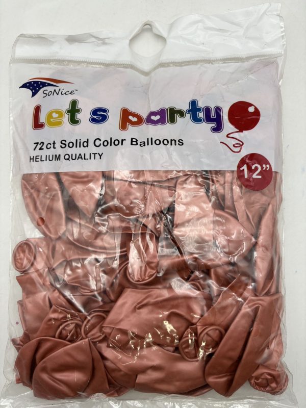 12″ Latex Balloons 72pcs, rose gold