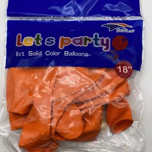18″ Latex Balloons 6pcs/bag orange