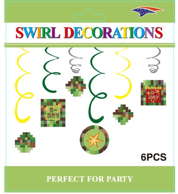 Themed Decoration Swirls 6 CT, Mining Game