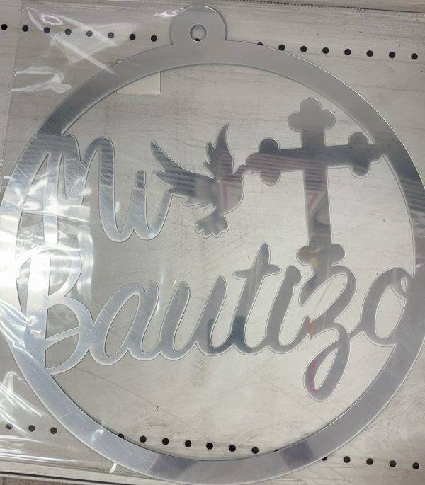 Acrylic Round Sign, Mi Bautizo