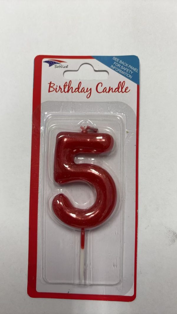 Metallic Birthday Number Candle 0 to 9