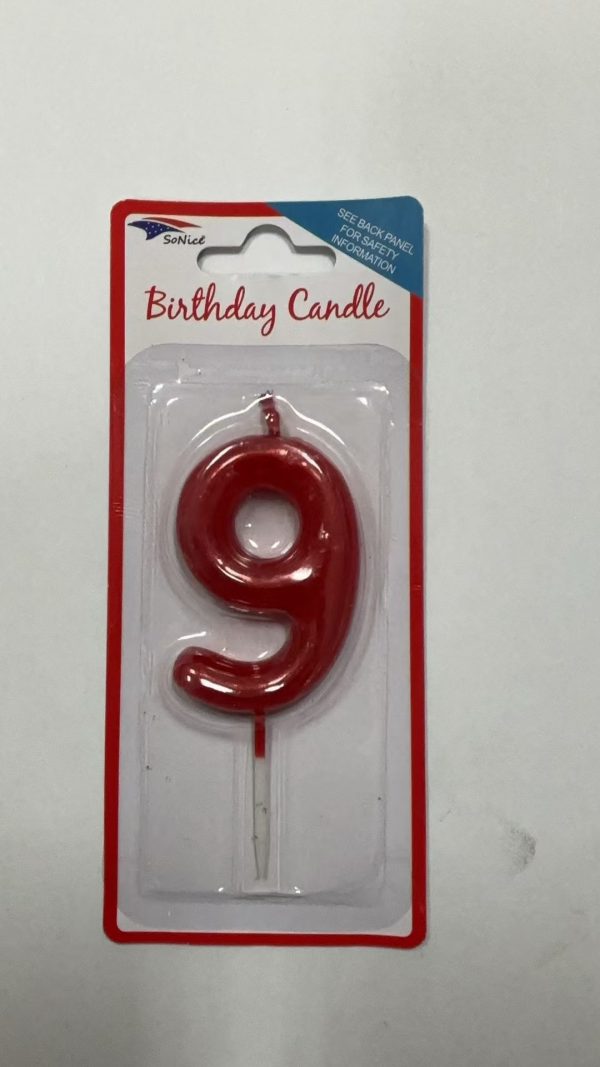 Metallic Birthday Number Candle 0 to 9