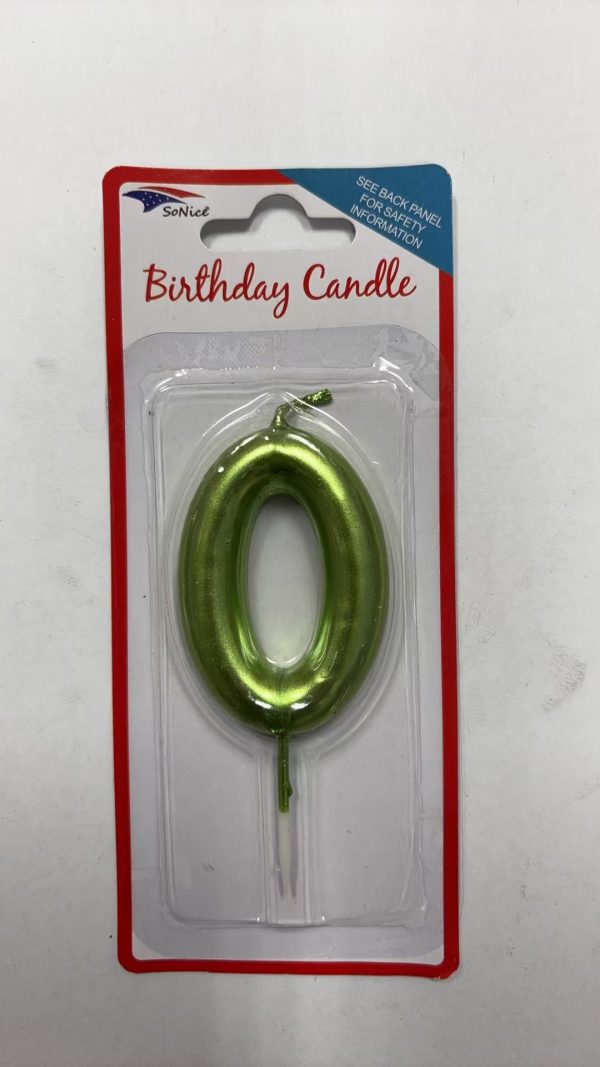 Metallic Birthday Number Candle 0 to 9