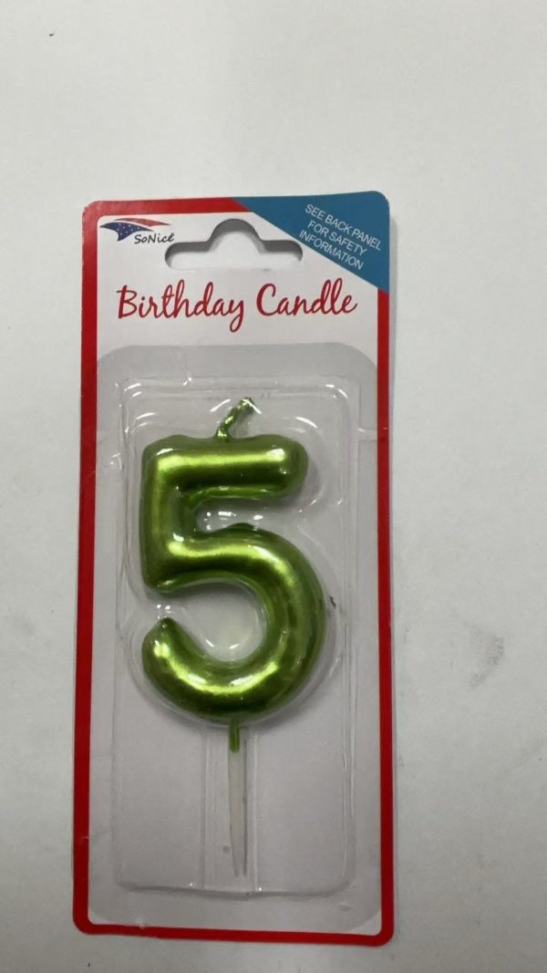 Metallic Birthday Number Candle 0 to 9