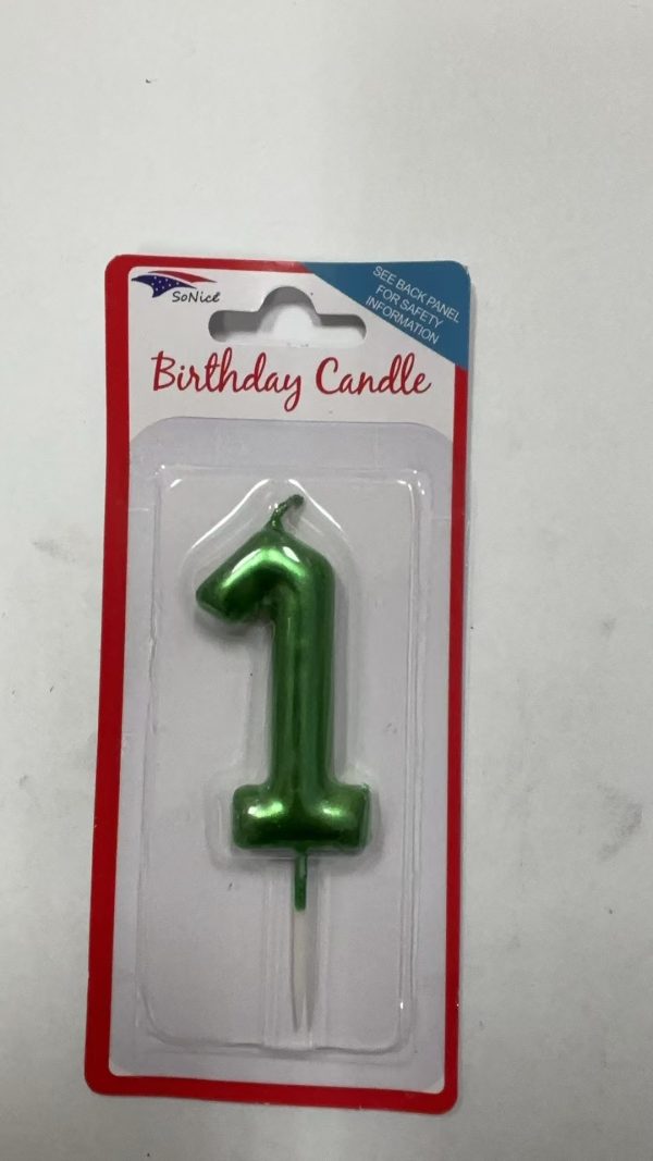 Metallic Birthday Number Candle 0 to 9