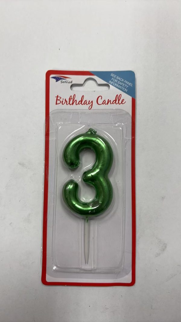 Metallic Birthday Number Candle 0 to 9