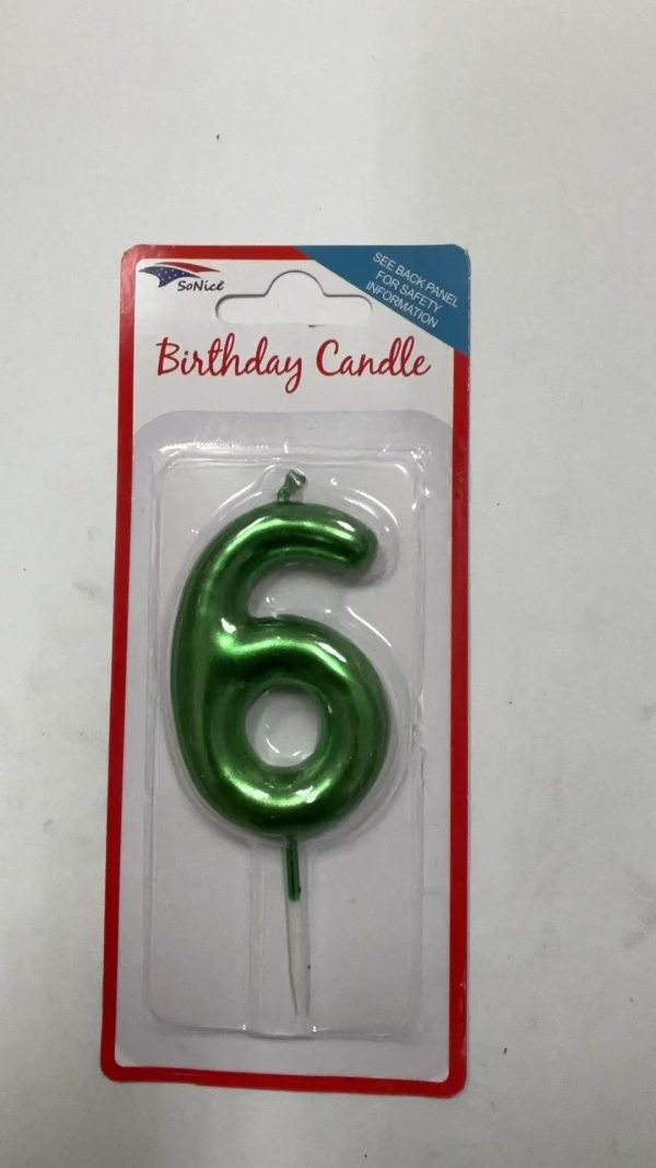 Metallic Birthday Number Candle 0 to 9