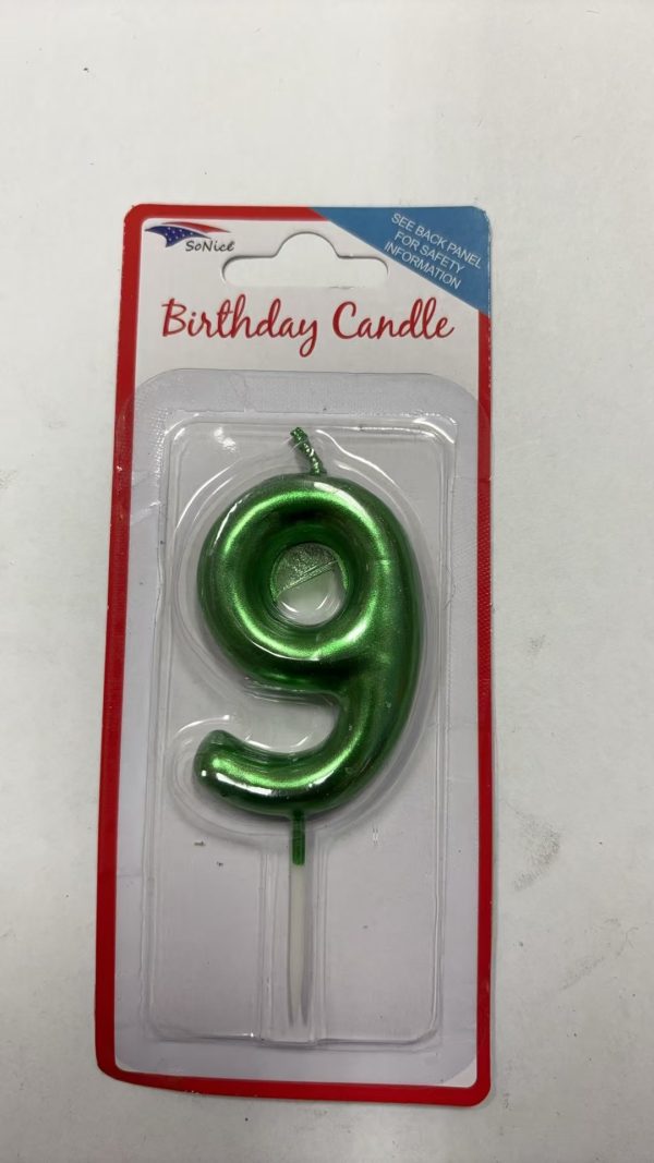 Metallic Birthday Number Candle 0 to 9