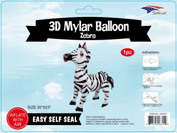 Super Shape Stand Balloon Safari Zebra