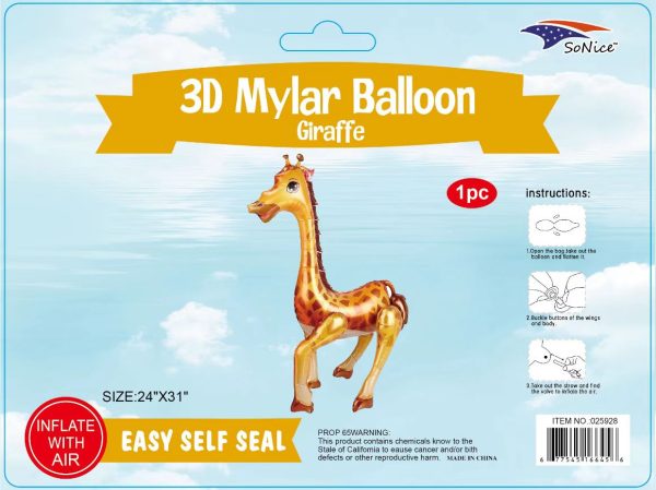 Super Shape Stand Balloon Safari Giraffe