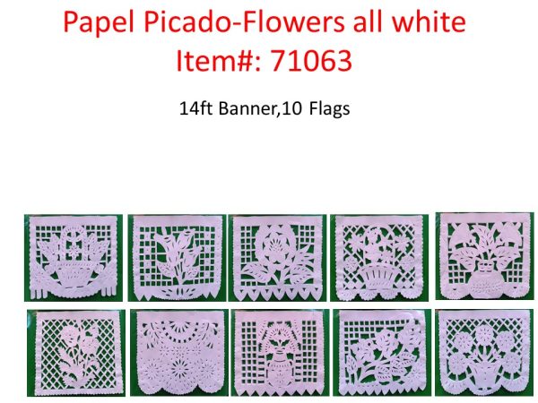 Mexico Papel Picado Flower all white