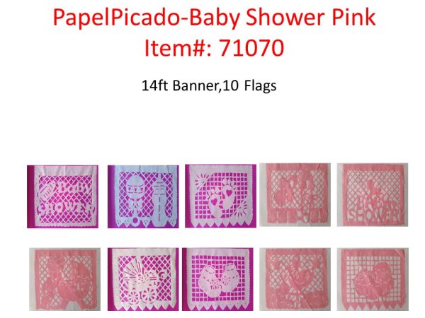 Mexico Papel Picado Baby shower pink