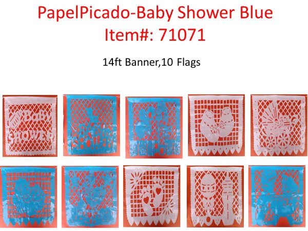 Mexico Papel Picado Baby shower Blue