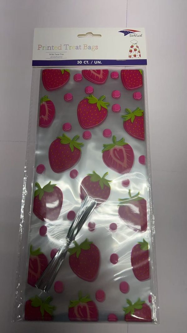 Themed Cellophane Bags Strawberry