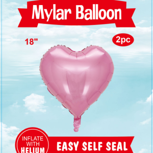 18" Mylar  Balloons Heart 2PCS light pink