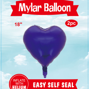 18" Mylar  Balloons Heart 2PCS purple