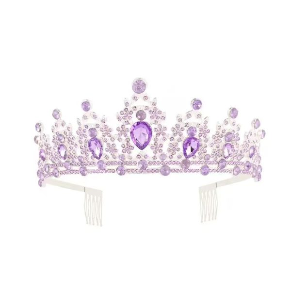 Rhinestone Tiara Crown purple