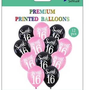 Printed Balloons Sweet 16