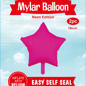 18" Mylar  Balloons Star 2PCS Neon pink