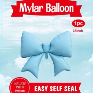 38" Mylar Balloon Bow pastel blue