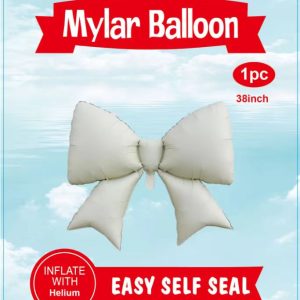 38" Mylar Balloon Bow ivory