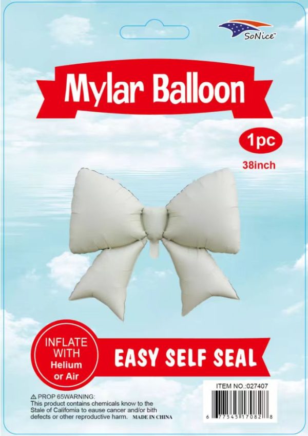 38" Mylar Balloon Bow ivory