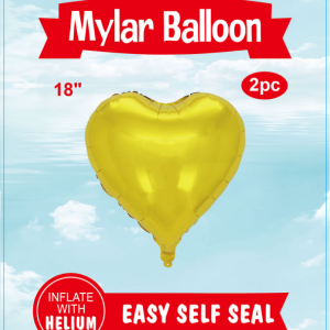 18" Mylar  Balloons Heart 2PCS gold