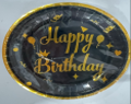 Themed Paper Plates 7", 24 CT HBD black/gold