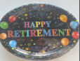 Themed party Plates 9" Happy Retirement