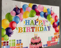 Vinyl Party Backdrop Banner Balloon Garland