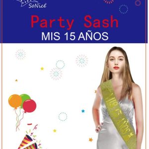 Party Sash Metallic Mis Quince Anos