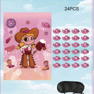 Pin the  Tails Party Game Cowgirl
