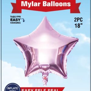 18" Mylar  Balloons Star 2PCS, LAVENDER