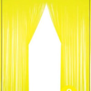 Metallic Fringe Curtain, Neon Yellow