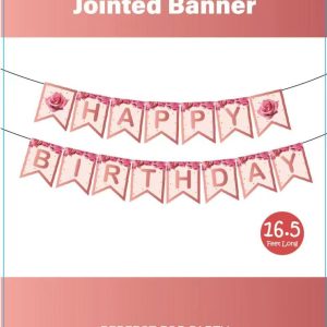 Themed Party Banner, Pink Rose