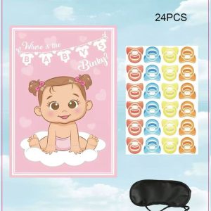 Pin the  Pacifier Party Game ,Baby Girl