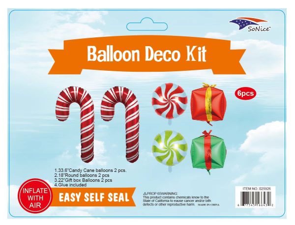6PCS Balloon Kit , Merry Christmas