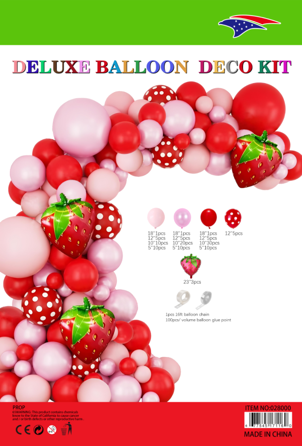 Themed Balloon Garland kit, Stawberry
