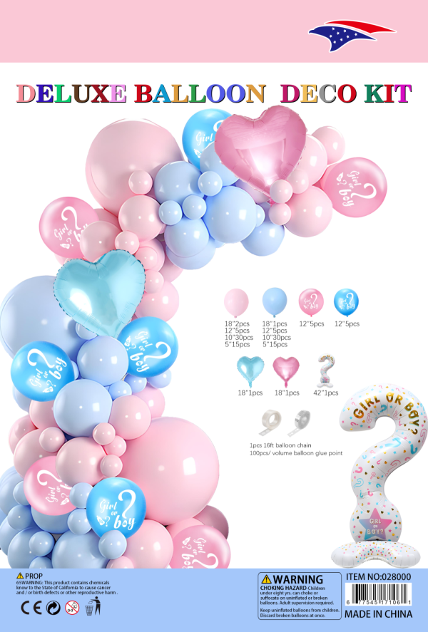 Themed Balloon Garland kit, Gender Reveal