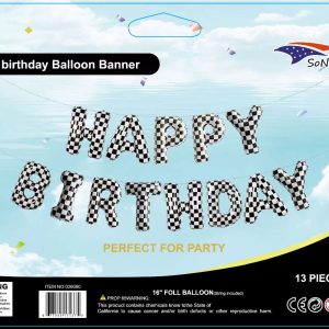 Mylar Balloons Banner "HAPPY BIRTHDAY"  CHECKER