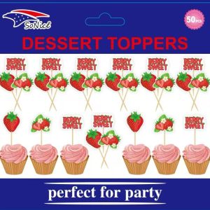 Party PICKS 50CT HAPPY BIRTHDAY Strawberry